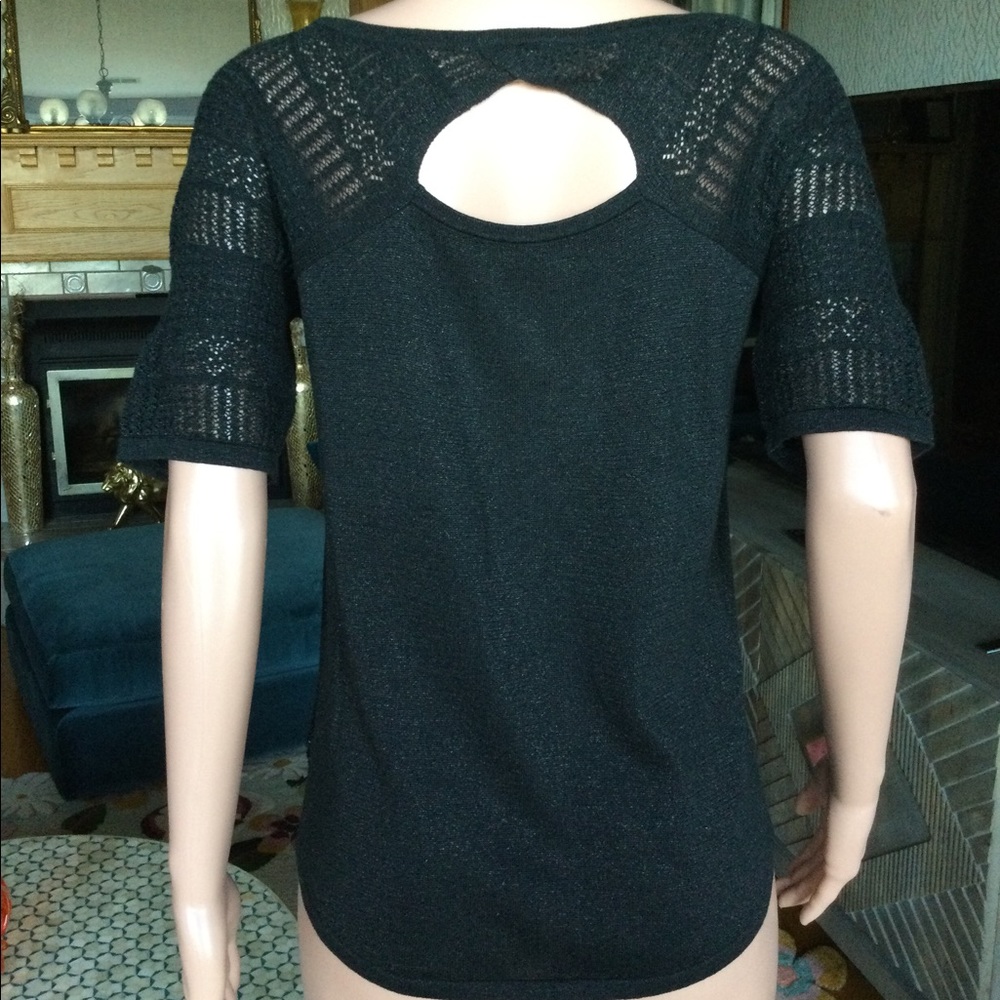 Roxy Black Top with Metallic Thread L